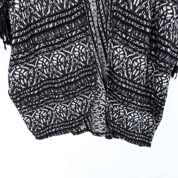 Free People Duster Womens Large Fringe Boho Kimono Jacket Open Front Oversized - Picture 5 of 12